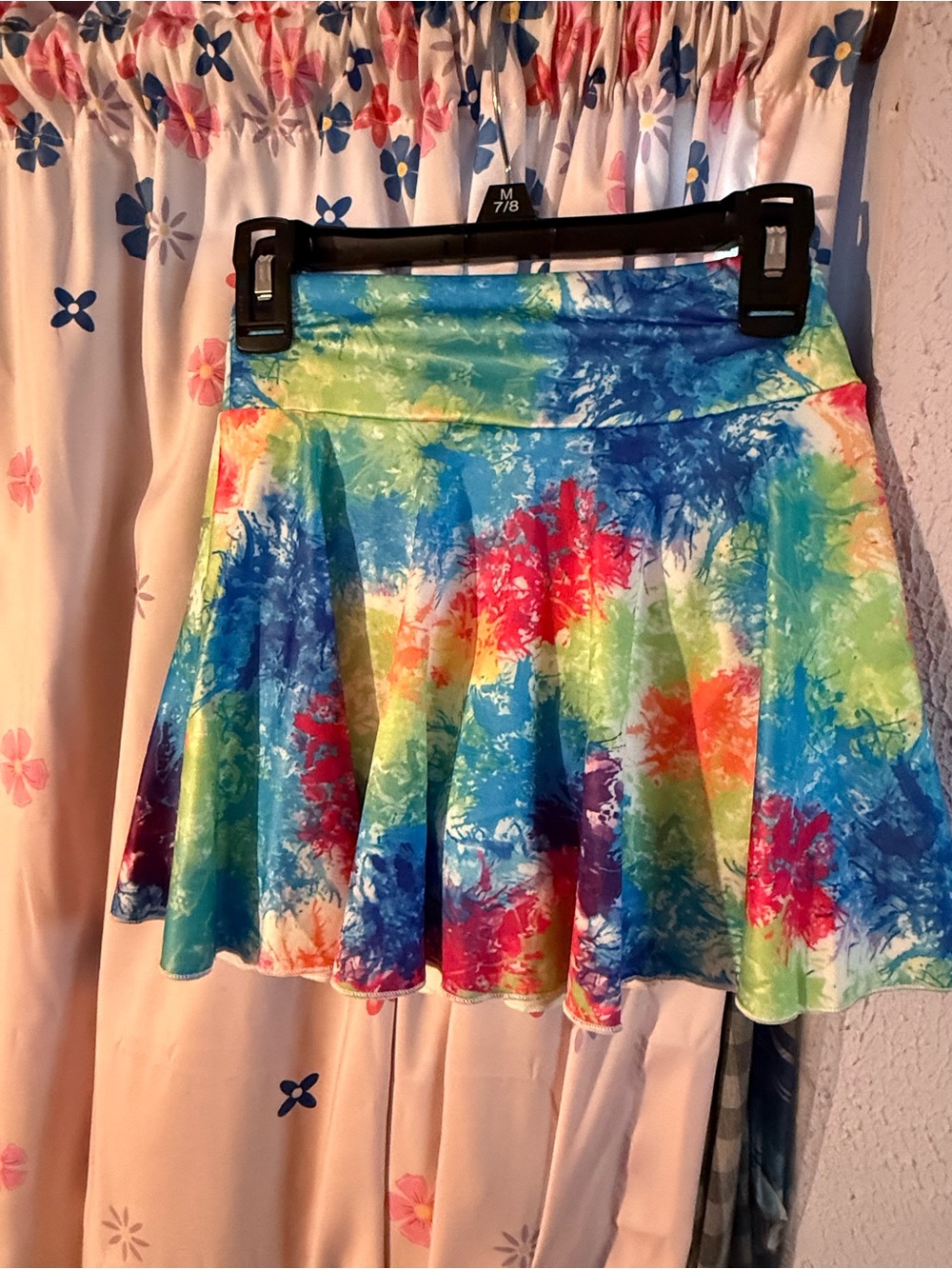 SHEIN Multicolor Tie-Dye Flare Skort